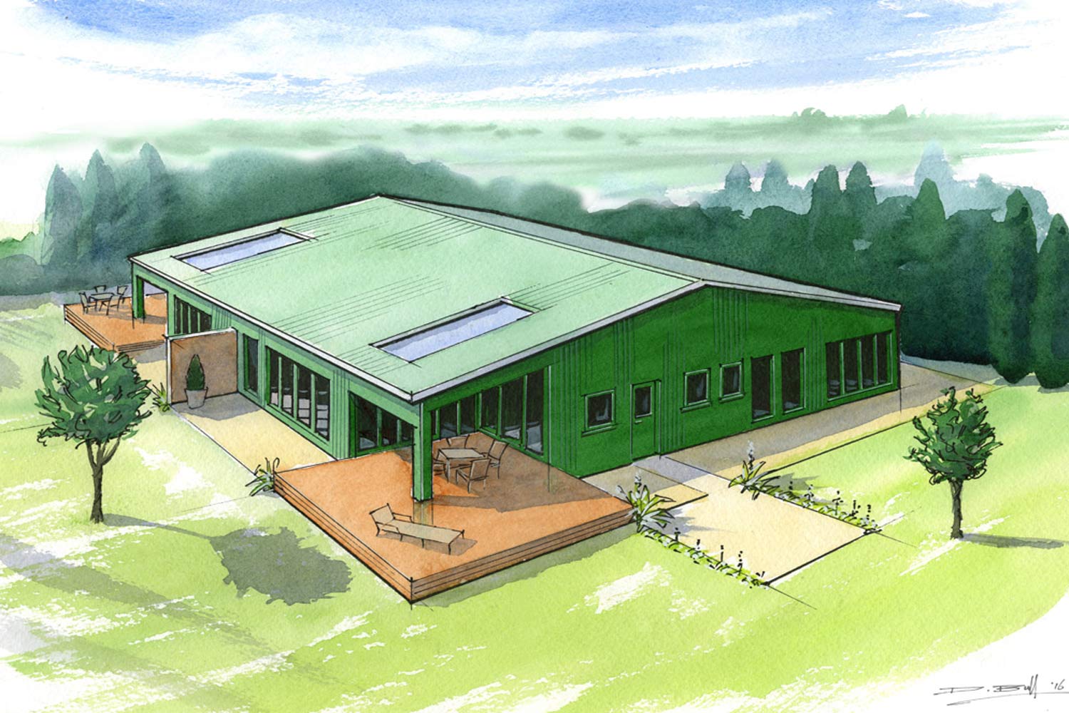 artist impression of a large barn conversion