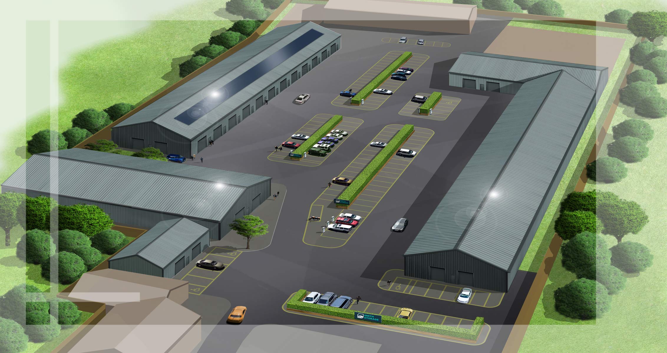 artist impression of an aeriel view of a building Image